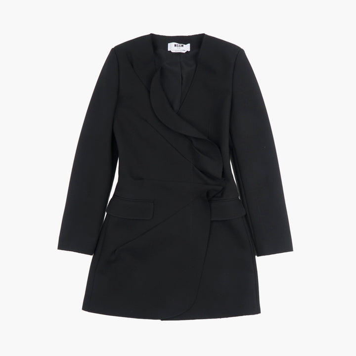 MSGM Black Draped Detail Jacket - Elegant & Versatile Tailored Fit