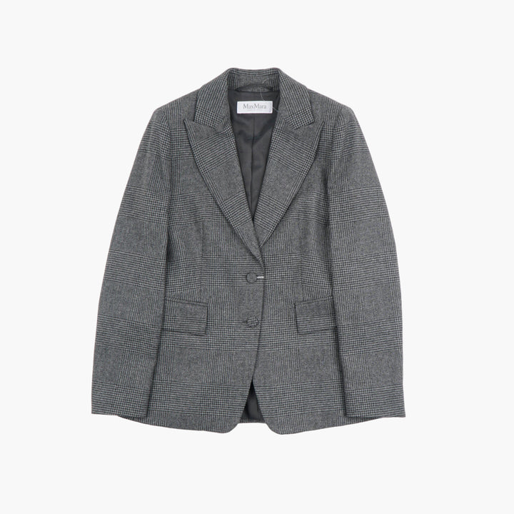 Blazer sartoriale Max Mara Classic Grey Plaid