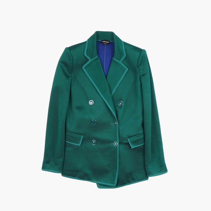 Giorgio Armani Made in Italy Green Double-Breasted Blazer - Luxurious Men's Jacket