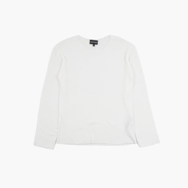 GIORGIO ARMANI White Long-Sleeve Top - Made in Italy