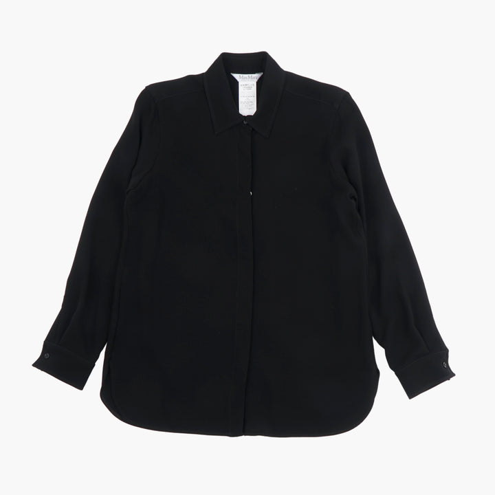 MAX MARA Elegant Nero Shirt with Concealed Buttons