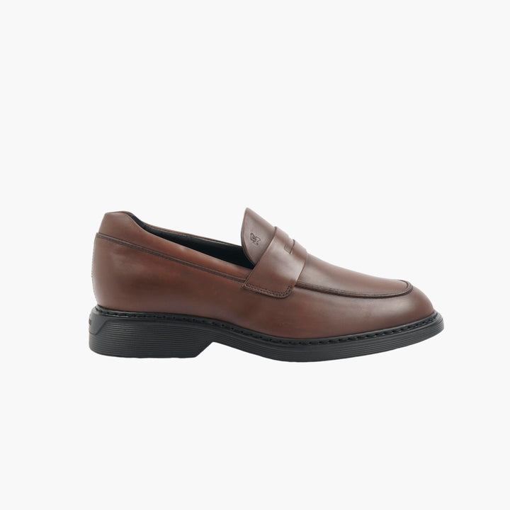 HOGAN Brown Leather Loafers