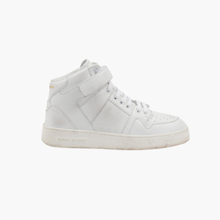 Sneakers alte SAINT LAURENT in pelle bianca,