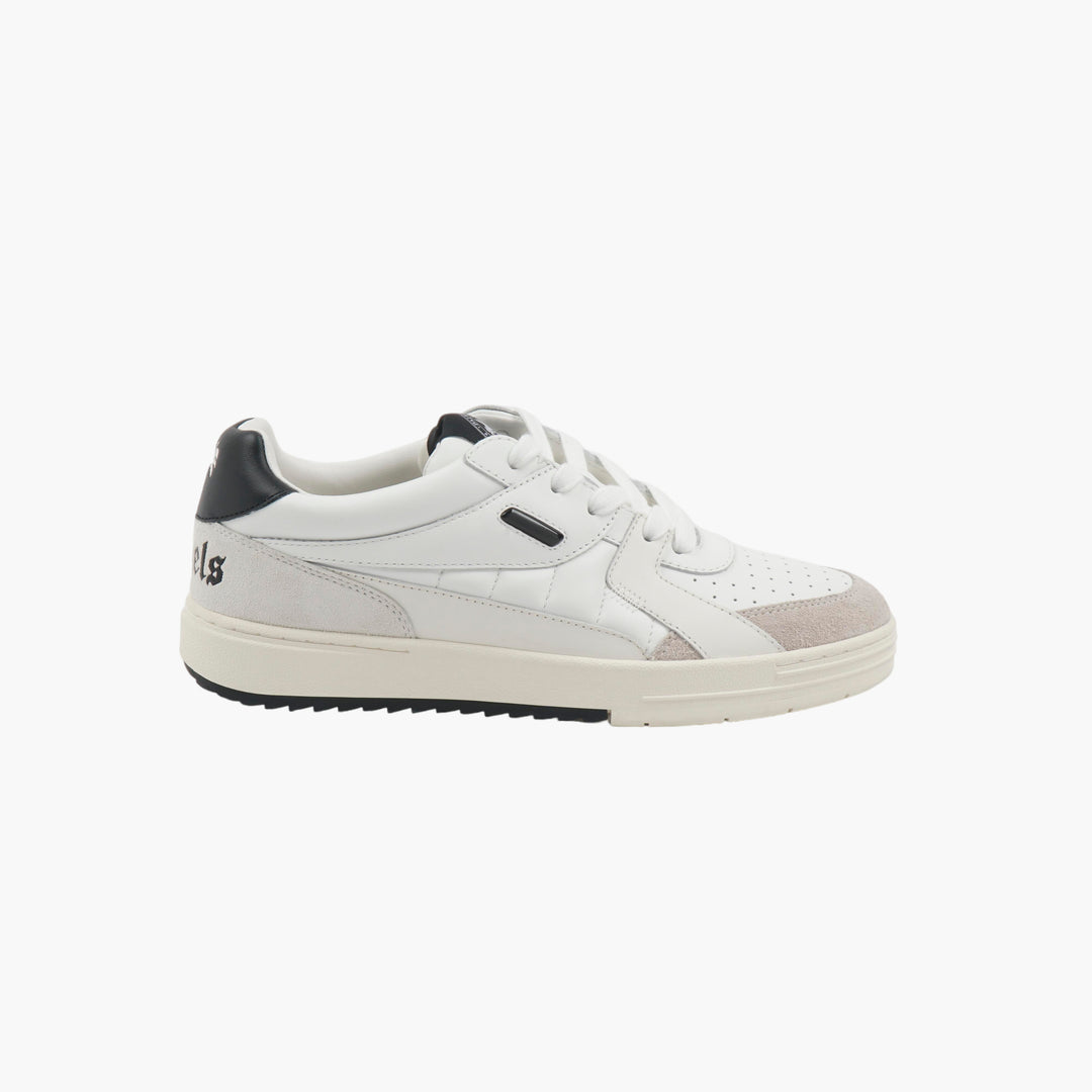 Palm Angels Bianco Leather and Suede Sneakers with Logo Detailing