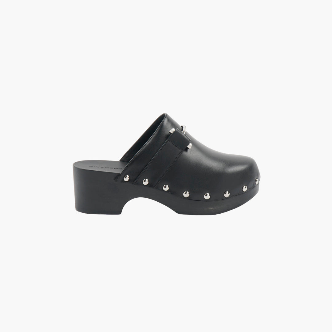 GIVENCHY Women's Leather Clogs with Silver Stud Detailing