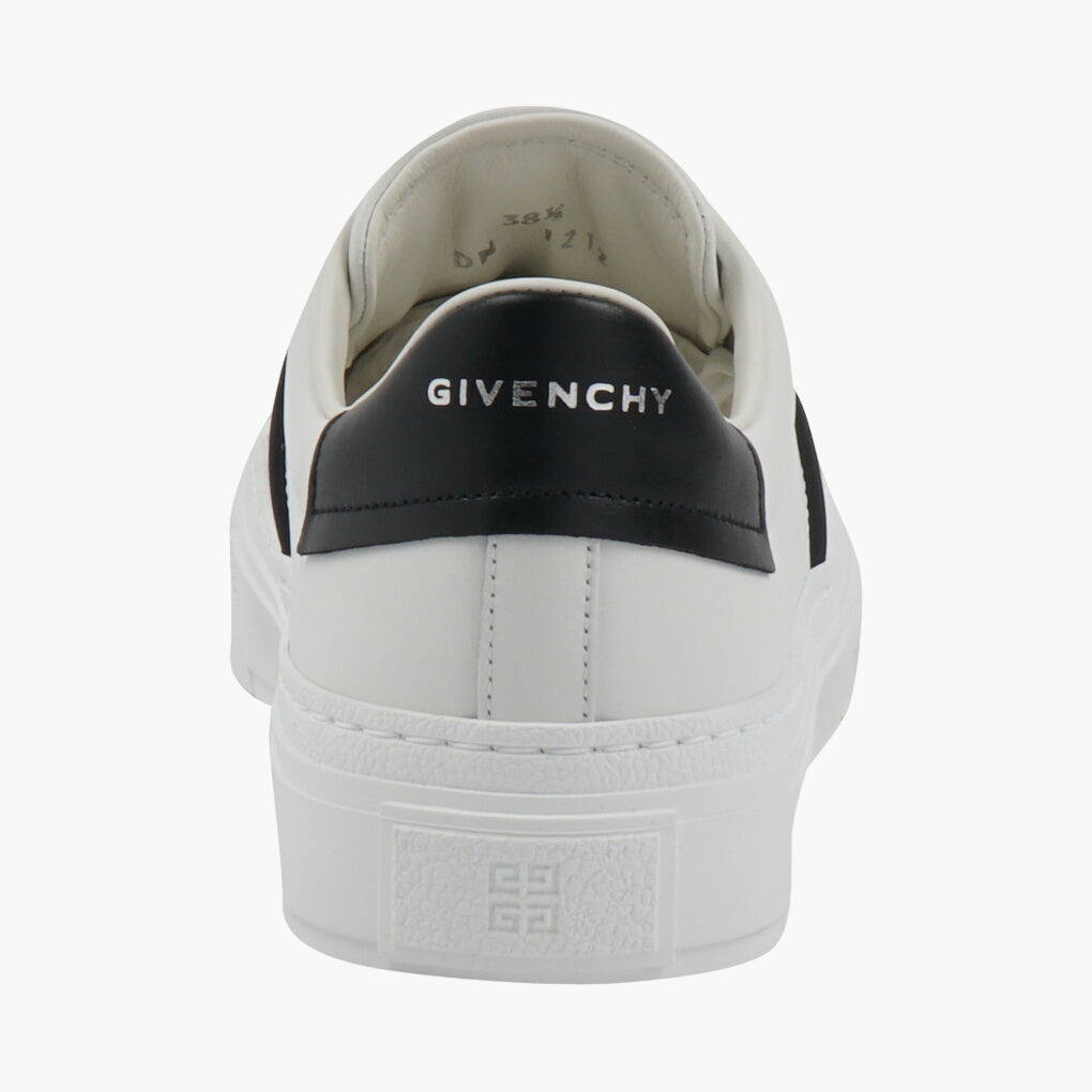 GIVENCHY White Leather Slip-On Sneakers with Branded Strap