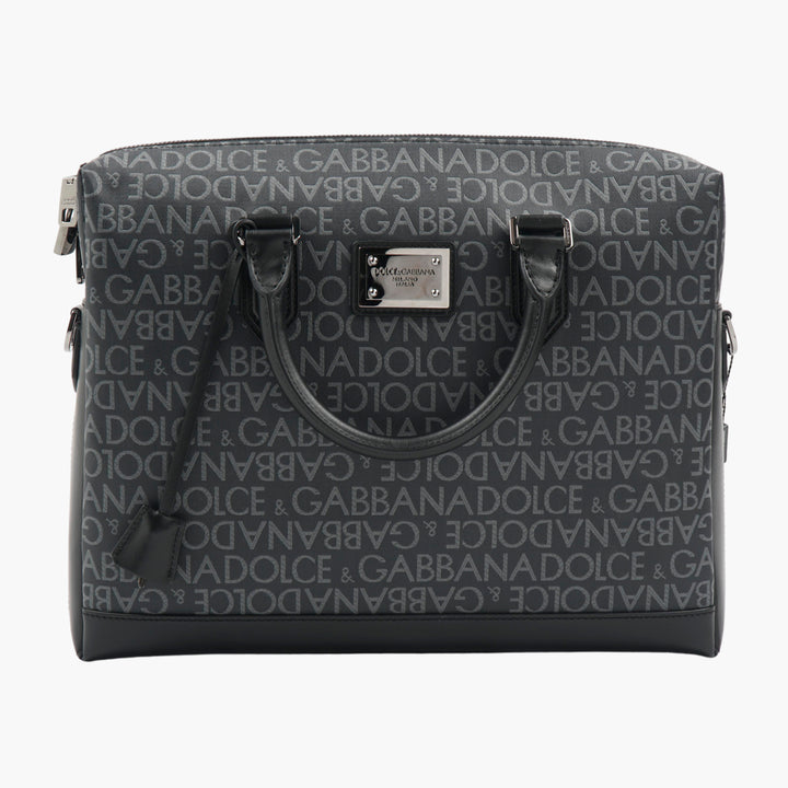 Dolce & Gabbana Black-Grey Luxury Designer Bag - Made in Italy