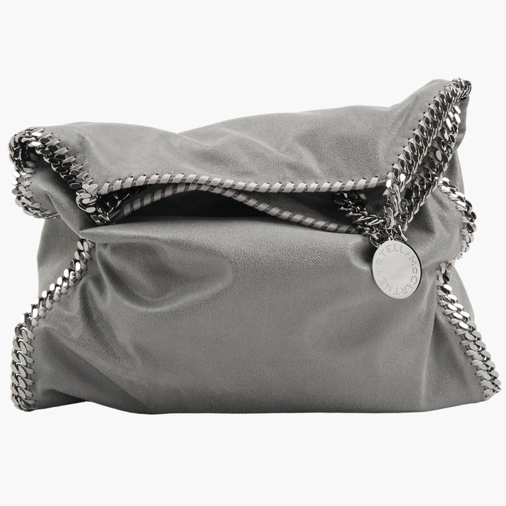 STELLA McCARTNEY Falabella Vegan Clutch con iconico dettaglio a catena, Grigio