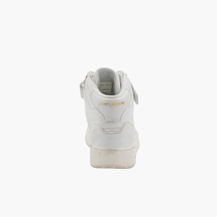 Sneakers alte SAINT LAURENT in pelle bianca,