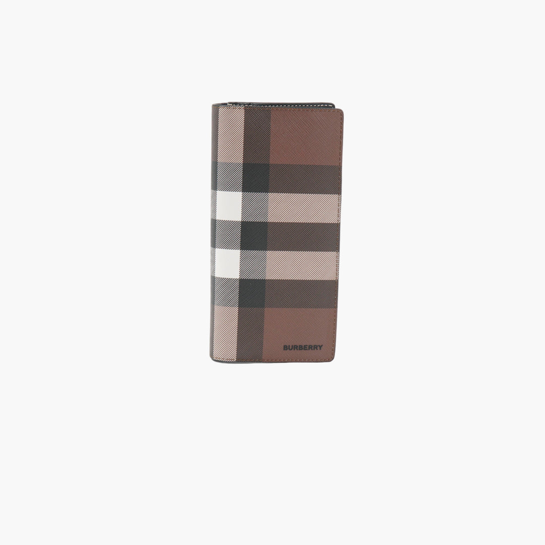 Burberry Long Wallet in Dark Birch Brown Check Pattern - Iconic and Sophisticated Accessory