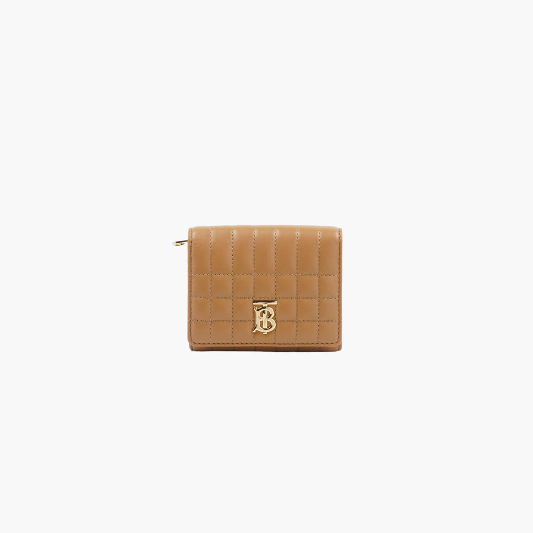 Burberry Quilted Leather Card Case in Marple Brown