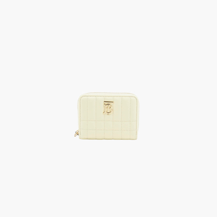 BURBERRY Quilted Leather Wallet with TB Monogram White