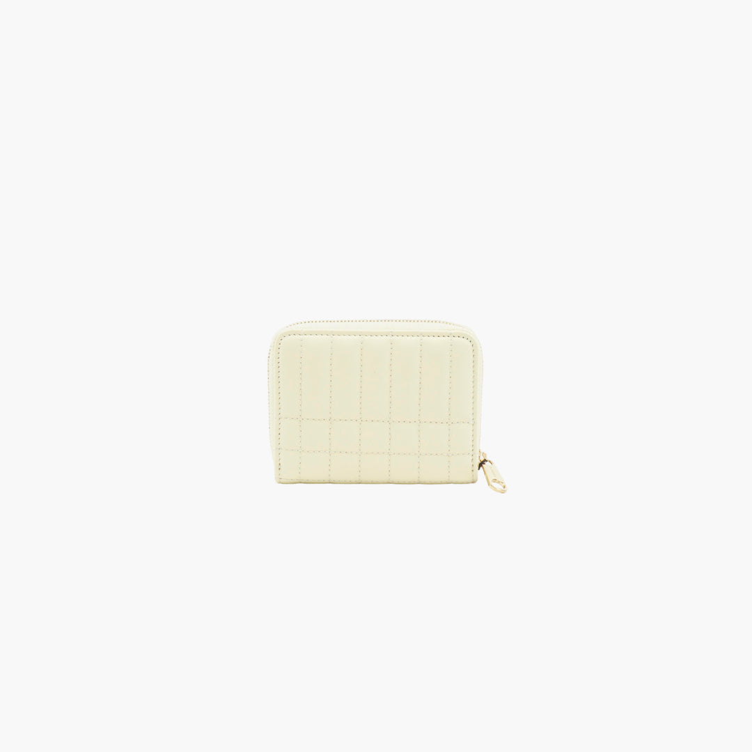 BURBERRY Quilted Leather Wallet with TB Monogram White