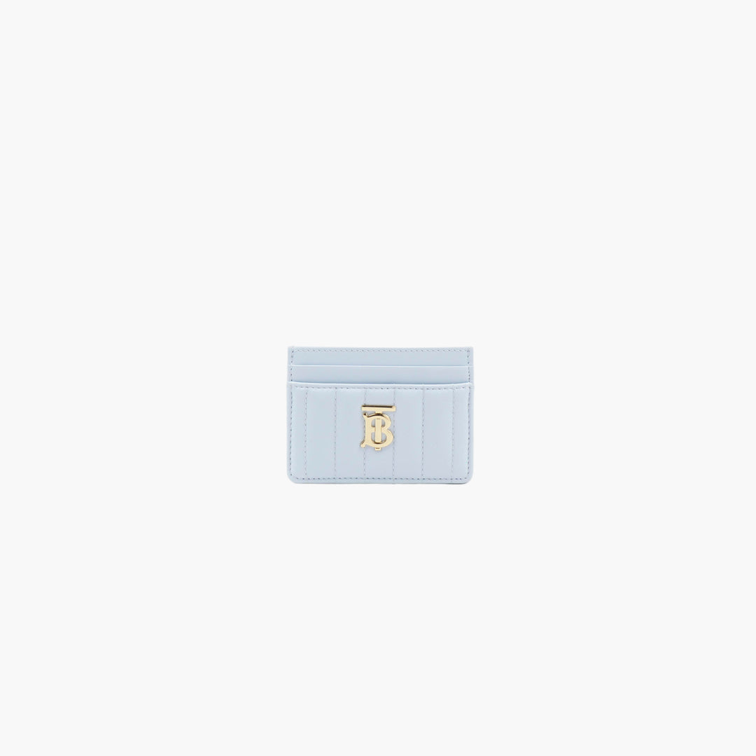 Burberry Card Holder in Soft Blue Leather with Iconic Motif