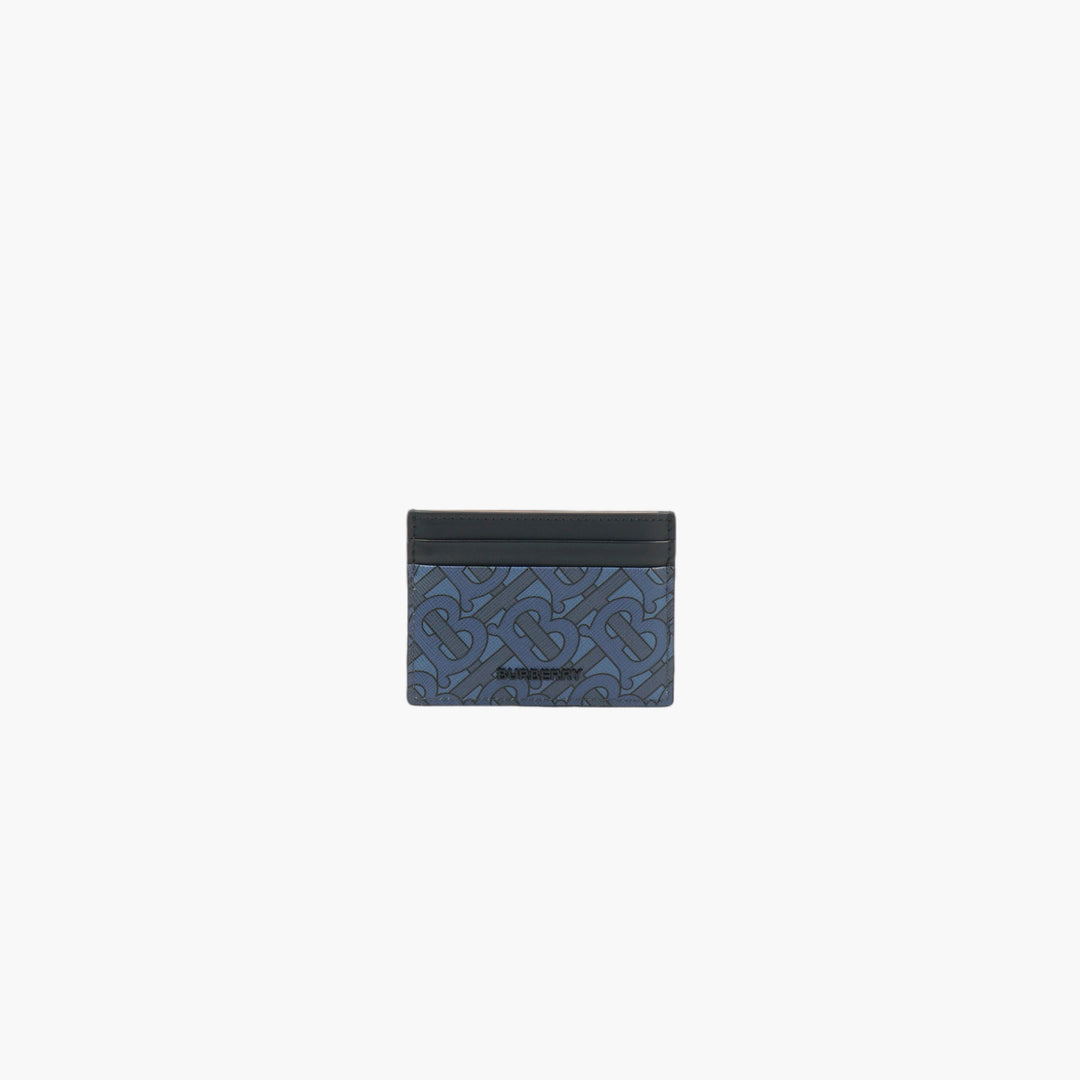 Burberry Cardholder with Monogram Pattern in Navy-Black