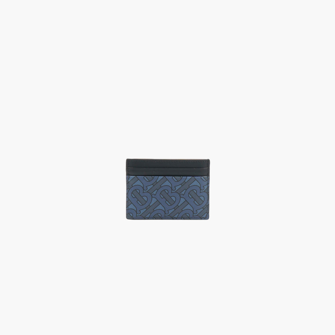 Burberry Cardholder with Monogram Pattern in Navy-Black