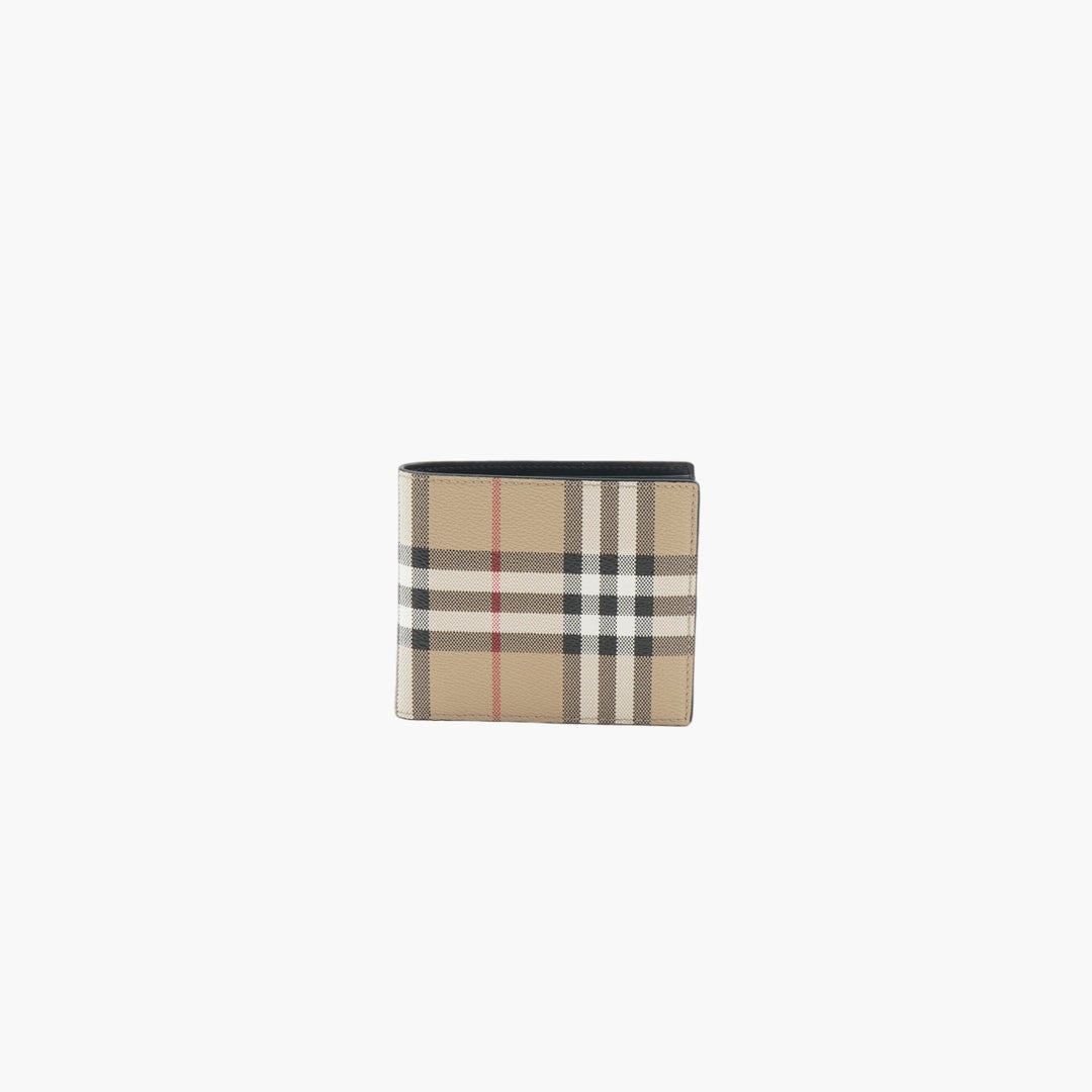 Portafoglio Burberry Classic Check in Archive Beige con più scomparti per carte