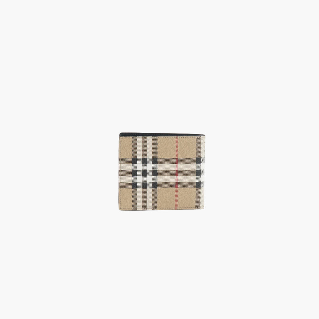 Portafoglio Burberry Classic Check in Archive Beige con più scomparti per carte