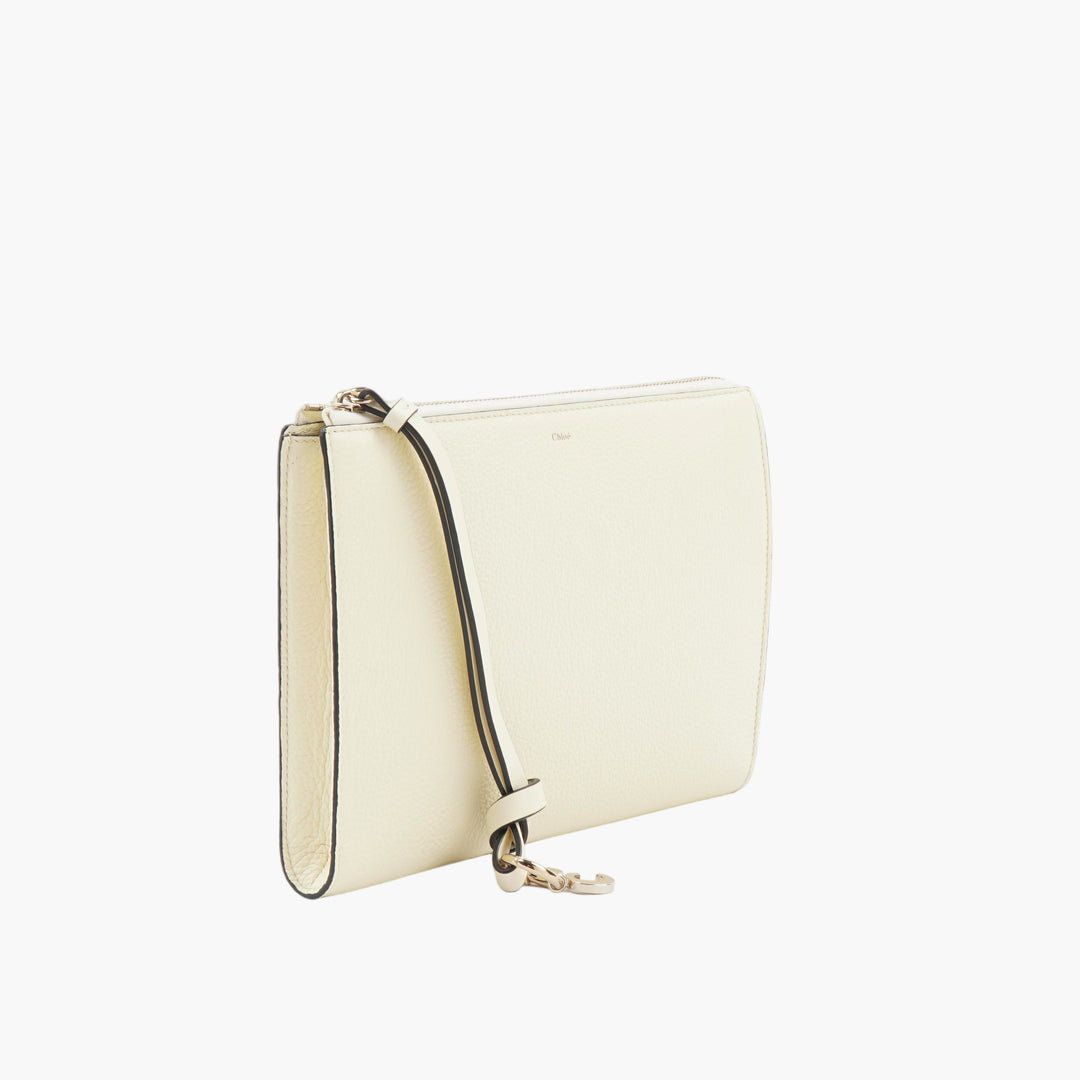 Chloè Elegant Bianco Leather Bag with Adjustable Strap and Spacious Interior