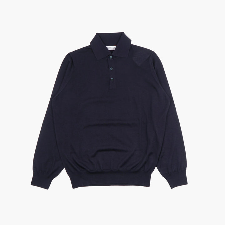 Polo in maglia Brunello Cucinelli - Cachemire blu