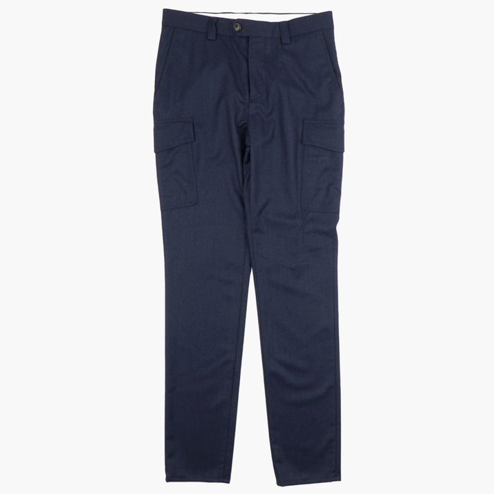 Pantaloni cargo blu navy con gamba dritta e tasche Brunello Cucinelli - Pantaloni di lusso italiani