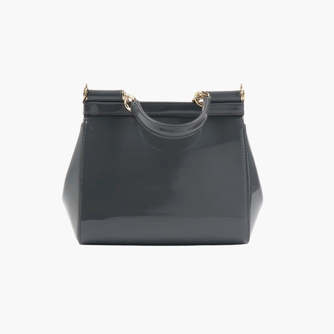 Dolce & Gabbana Elegant Glossy Bag with Gold-Tone Hardware