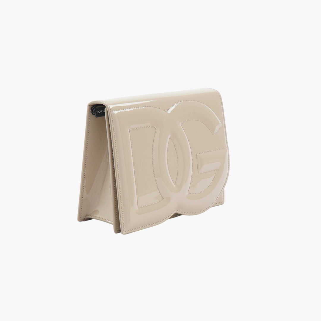 Dolce & Gabbana Elegant Beige Clutch with Embossed DG Logo