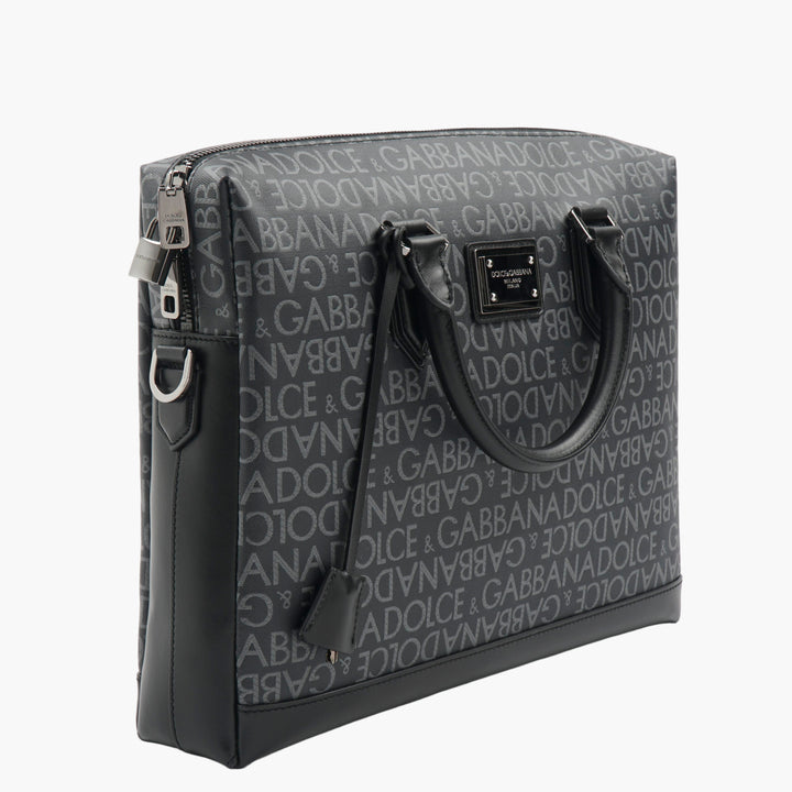 Dolce & Gabbana Black-Grey Luxury Designer Bag - Made in Italy