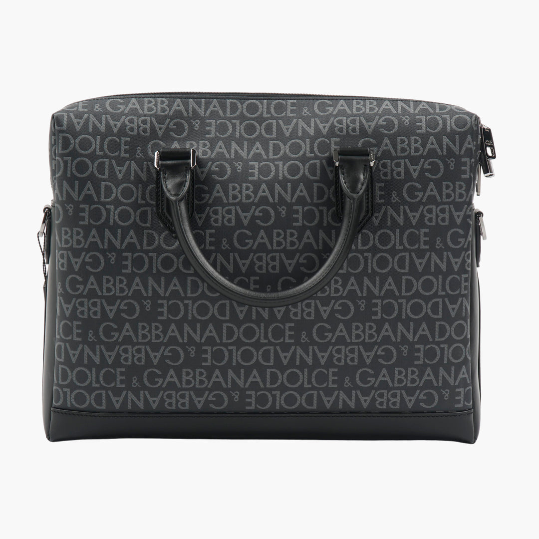 Dolce & Gabbana Black-Grey Luxury Designer Bag - Made in Italy