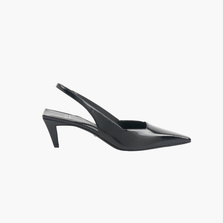 Gucci Elegant Black Leather Slingback Shoes Made in Italy