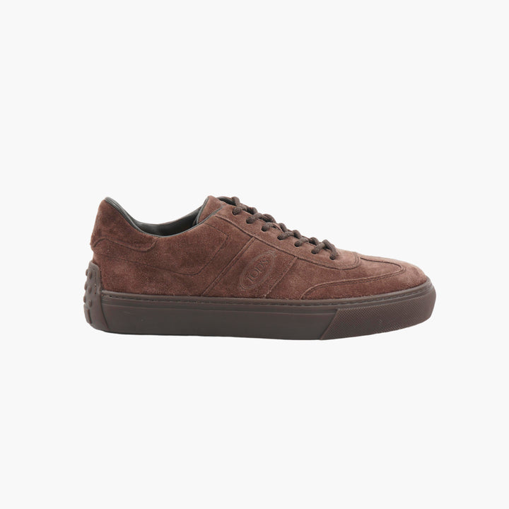 TOD'S Sneakers di lusso in pelle scamosciata marrone scuro Made in Italy