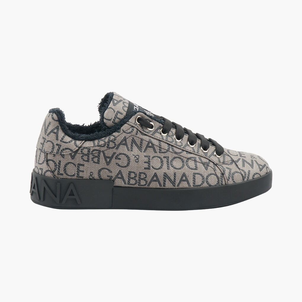 Dolce &amp; Gabbana Logo Sneakers - Beige-Nero Logo Stampato All-Over