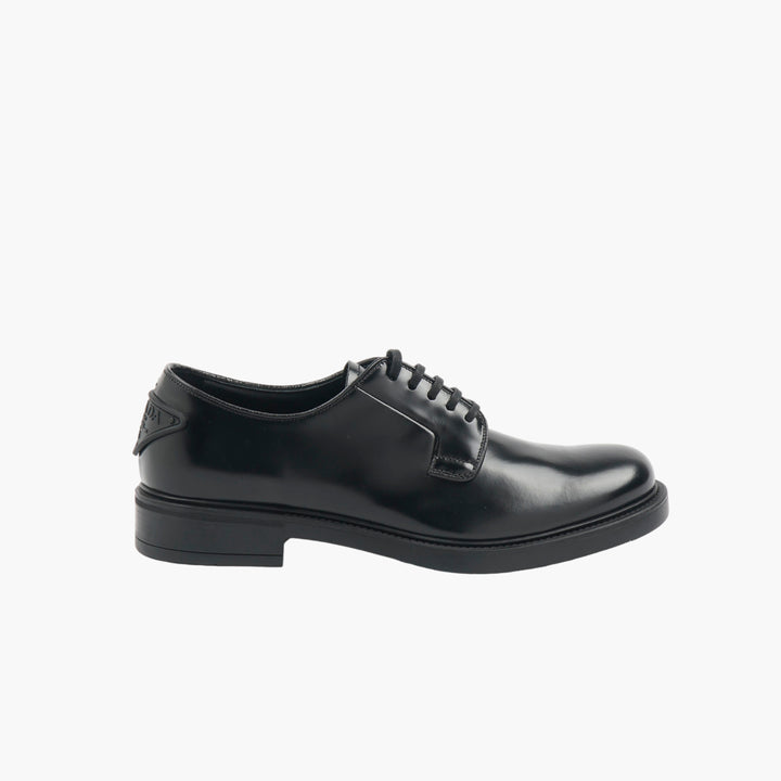 PRADA Leather Lace-Up Shoes - Made in Italy, Black Leather