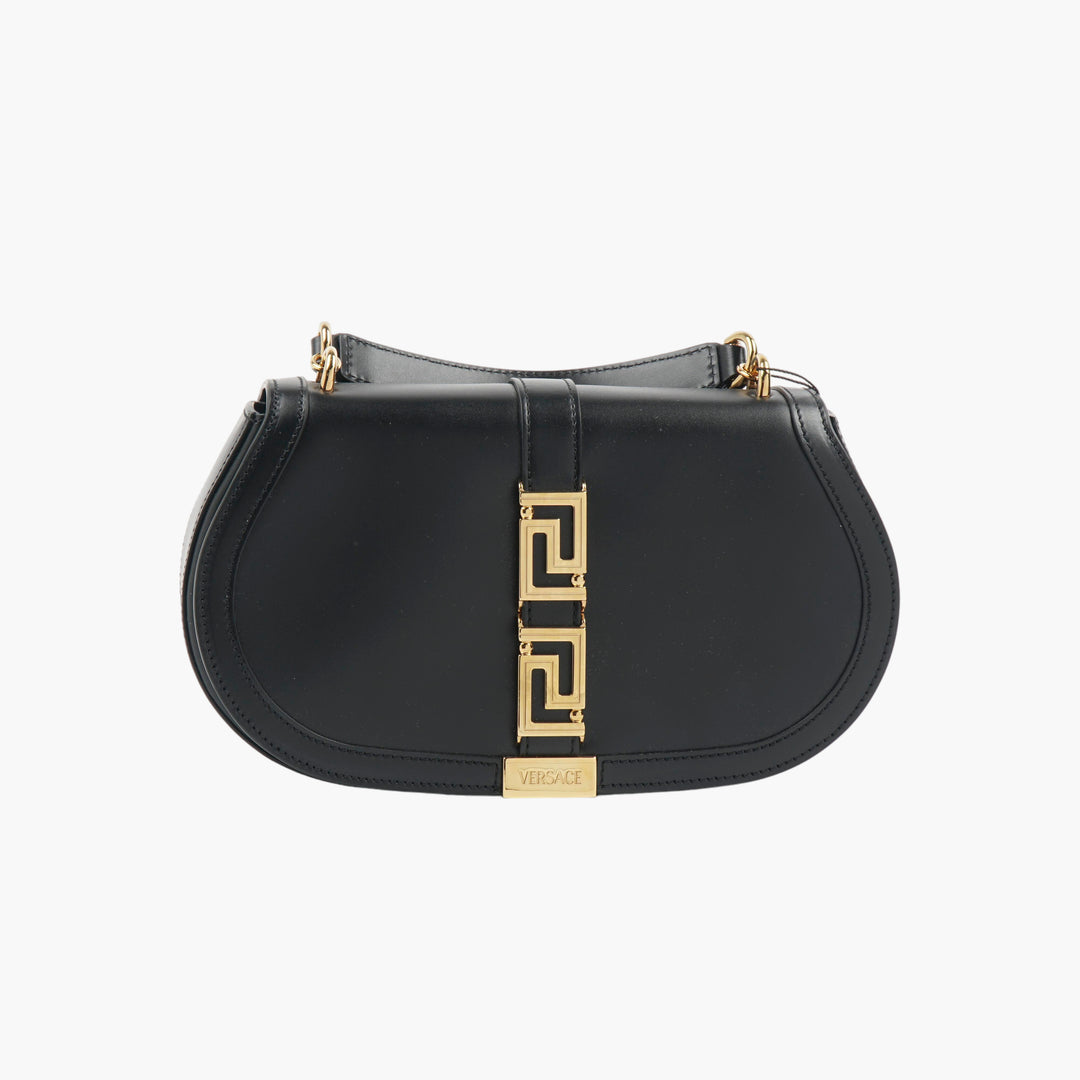 VERSACE Luxury Black and Gold Handbag Made in Italy