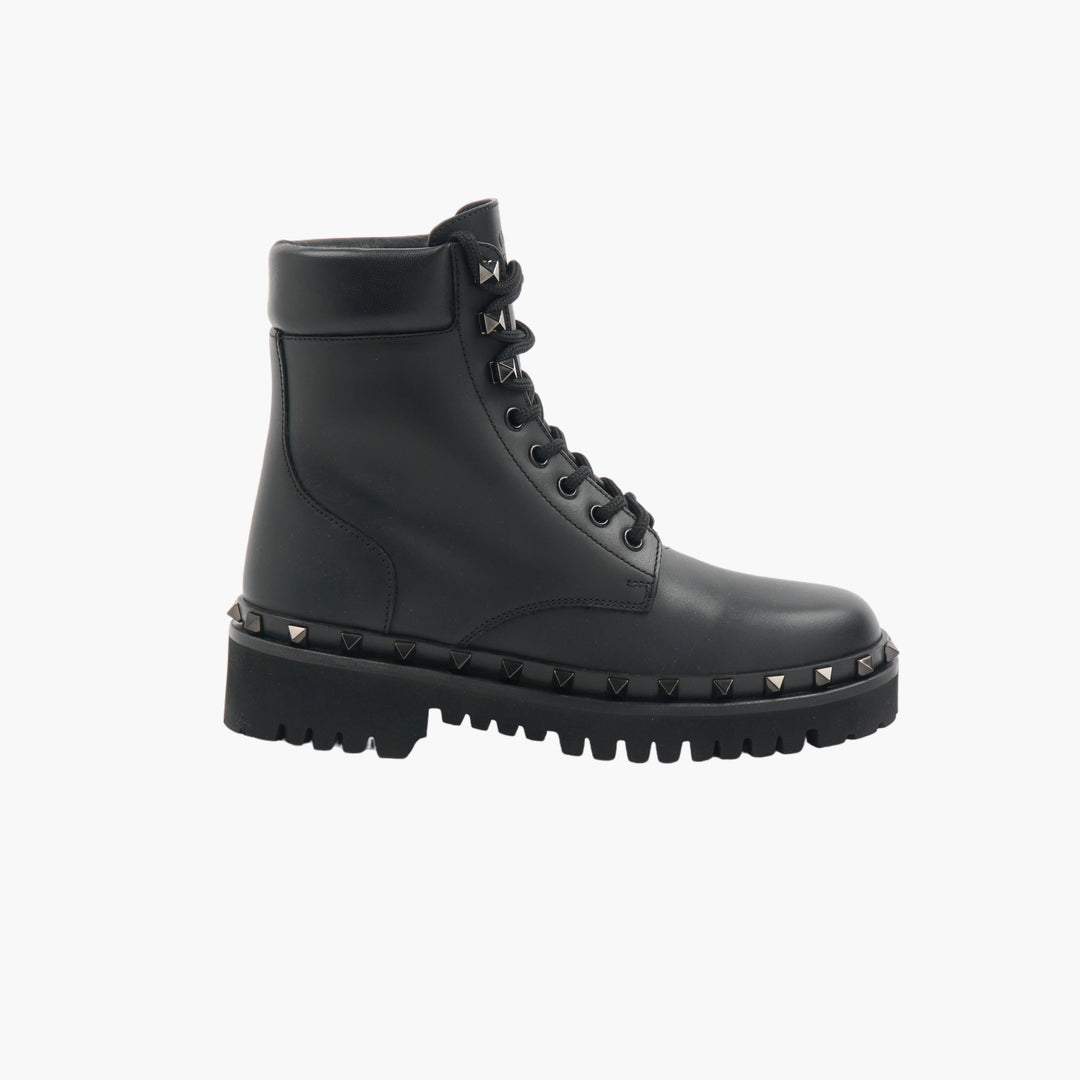 VALENTINO Black Studded Leather Boots