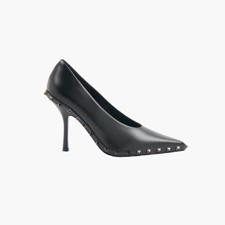 Valentino Nero Rockstud Leather Pumps - Made in Italy