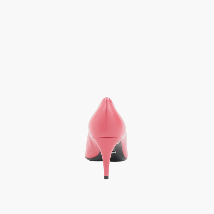 GUCCI Pink Leather Pumps with Pointed Toe and GG Logo Detail