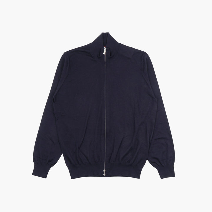 BRUNELLO CUCINELLI Luxury Cashmere Full-Zip Jacket in Elegant Blu