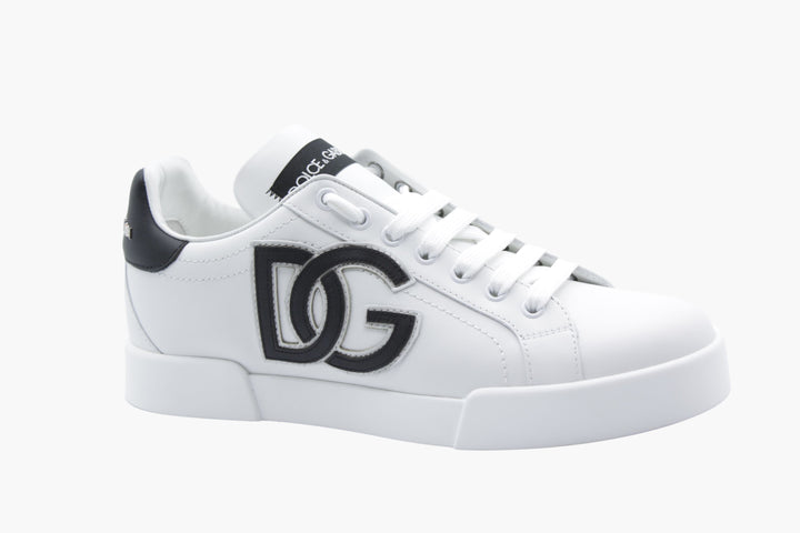 Dolce &amp; Gabbana Sneakers in pelle bianca con logo DG