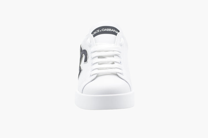 Dolce & Gabbana White Leather DG Logo Sneakers