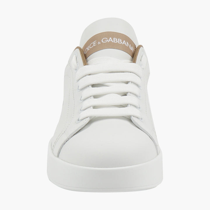 Dolce &amp; Gabbana Sneakers di lusso bianco-oro - Made in Italy