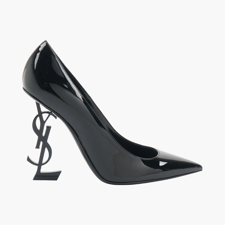 SAINT LAURENT YSL Logo Heel Black Pumps - Made in Italy