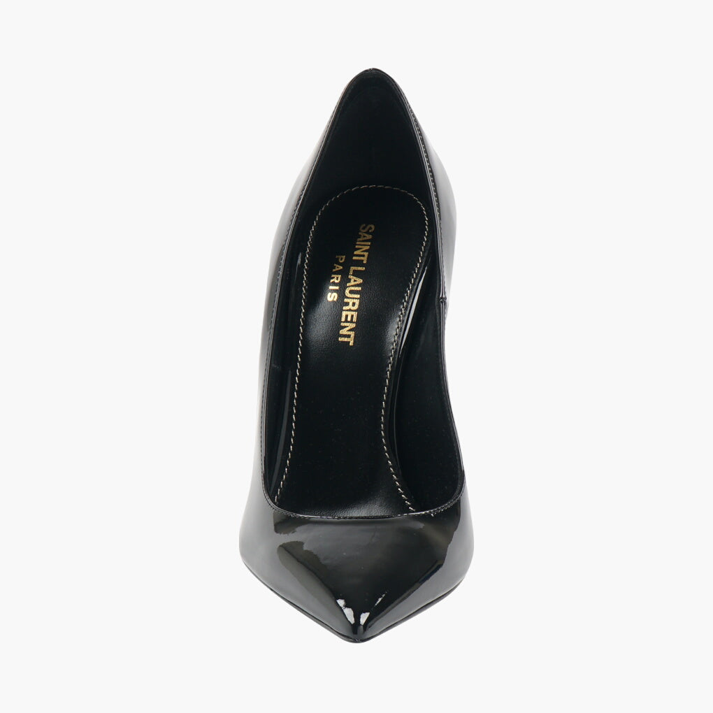 SAINT LAURENT YSL Logo Heel Black Pumps - Made in Italy