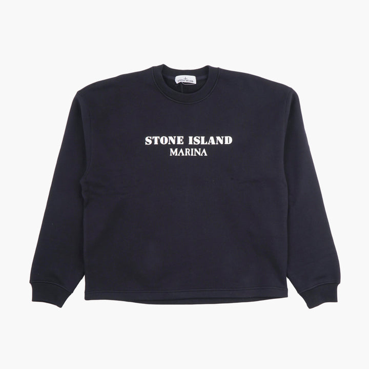 STONE ISLAND Marina Sweatshirt Navy-White - Premium Cotton Casual Wear