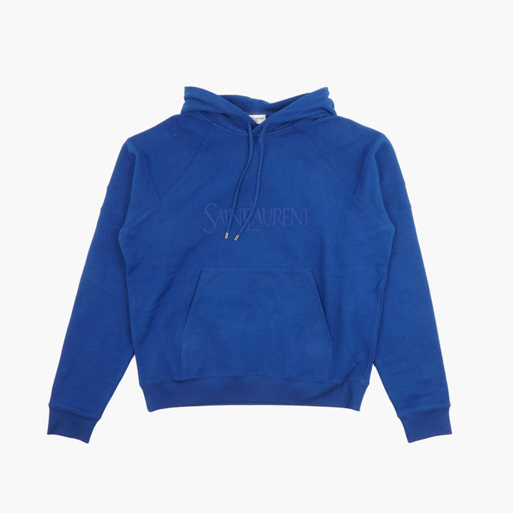 SAINT LAURENT Blue Logo Hoodie Made in Italy