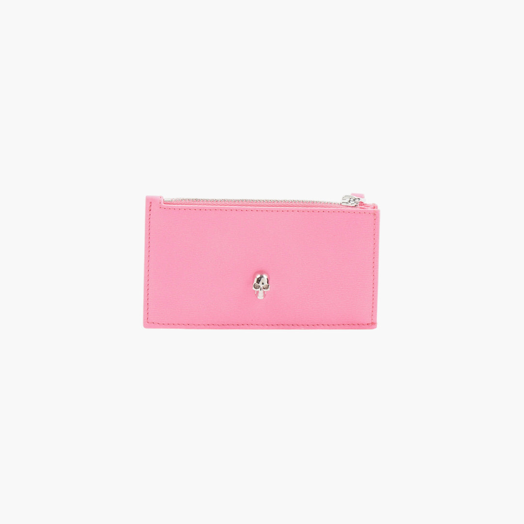 Porta carte in pelle rosa Alexander McQueen - Made in Italy