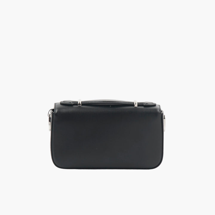 GUCCI Black Leather Handbag with Iconic GG Logo