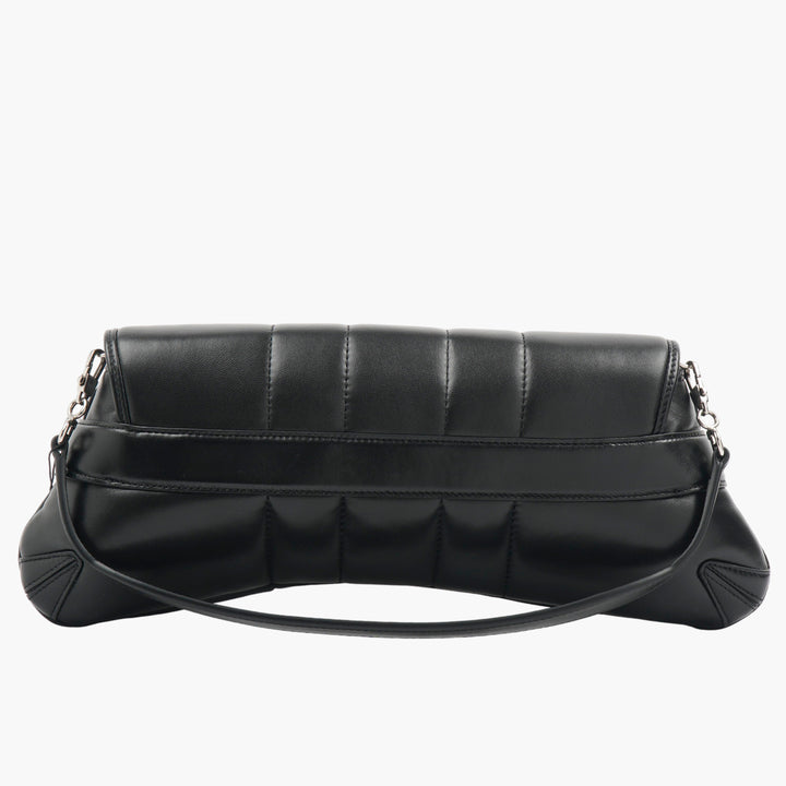 Gucci Black Quilted Bag with Silver-Toned Accents Made in Italy