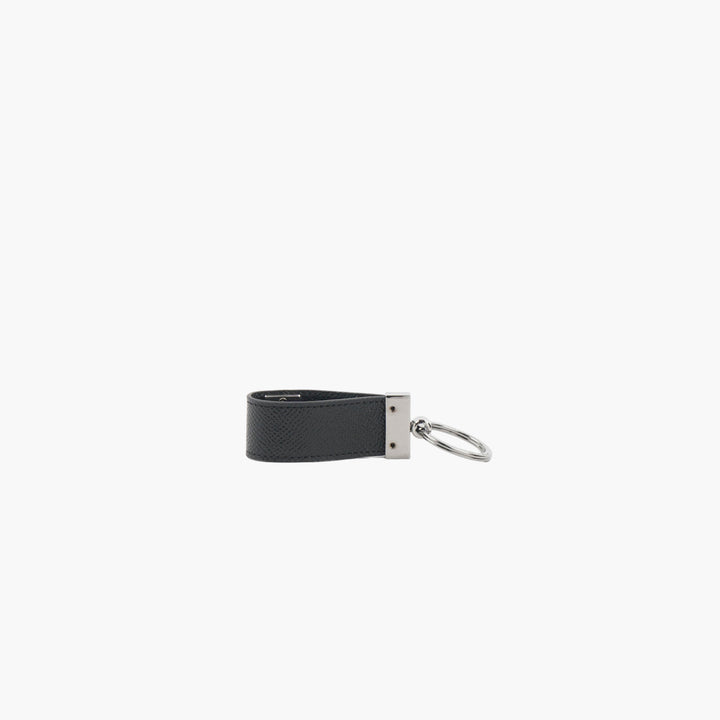 Dolce & Gabbana Nero Leather Keychain - Made in Italy