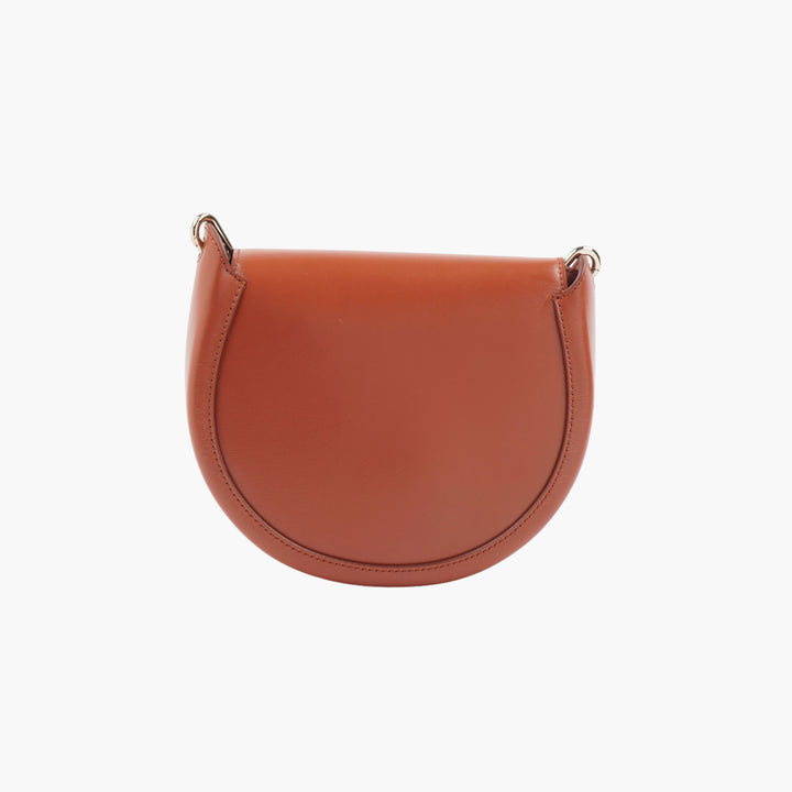 Chloé Sophisticated Leather Bag with Metallic Ring Accent - Marrone